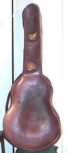 RARE AUDIE MURPHY OWNED VINTAGE HAND TOOLED HARD LEATHER GUITAR CASE