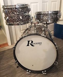 Vintage 60s Rogers Black Onyx 12,14,20 Dayton Drum Set
