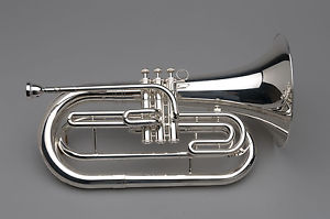 TEMPEST Bb MARCHING BARITONE SILVER PLATED HEAVY BRACES LIGHTWEIGHT SOLID PITCH