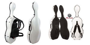 MUSILIA S1 cellokasten cellokoffer 3.6 kg Weiß + Schwebelagerungsystem