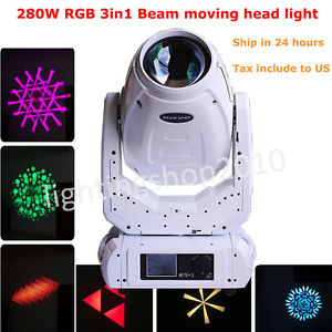 White case 280W 10R sharpy beam spot wash RGB 3in1 moving head light