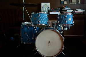Vintage Gambles Blue Swirl Drums 1960s Made In Japan