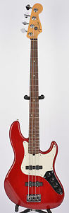 1998 Fender USA American Deluxe Jazz Bass electric guitar red Bartolini