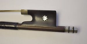 Nickel Silver-mounted Old Violin Bow W.R Schuster Markneukirchen 60g