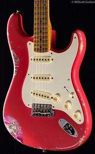 Fender Custom Shop 1957 Strat Heavy Relic Fiesta Red over Pink Paisley (743)