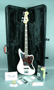 2015 Fender American Standard Jaguar Bass Guitar Olympic White w/OHSC