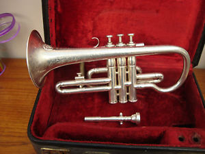 ANTIQUE SILVER PLATE J HIGHAM CONTESTING MODEL CORNET CLASS A