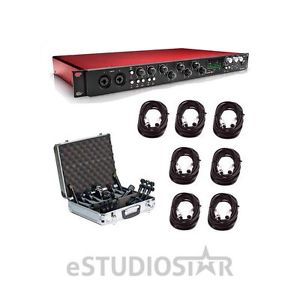 Focusrite Scarlett 18i20 Audio Interface + Audix DP7 Drum Microphone Set Cables