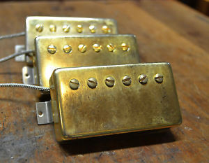 Aged Gold 3 PAF Humbucker Pickup Set for Les Paul Custom Tyson Tone!