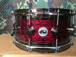 7x14 Dw Collectors Edge Snare Drum Maple/ Brass Red Onyx Finish Ply
