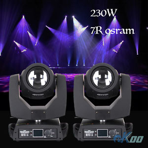 2PCS! 230W Osram 7R Moving Head BEAM Pattern Stage Lighting DJ Disco American