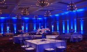 WEDDING DJS 16 White LED Uplighting Units including  3 Charging Travel Cases