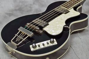 Hofner HCT-500/2 Black Used Bass Guitar w/Original Soft Case F/S EMS from Japan