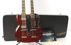 2007 Epiphone G-1275 SG Double Neck Electric Guitar - Cherry Flame w/OHSC