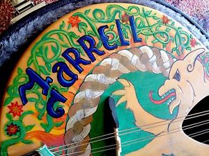 Custom Family Crest Farrell Gold Tone Irish bouzouki W Gold Tone BLEM hardcase