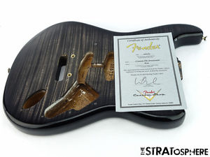 2012 American Fender Custom Shop Deluxe Strat BODY USA Ebony Transparent Flame