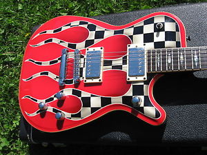 GMP Roxie custom shop San Dimas, Ca...checkerboard flag, gibson les paul strings