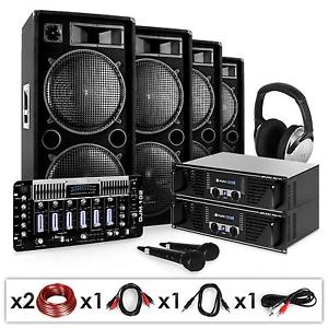 PACK SONO COMPLET 2x AMPLI PA 4x ENCEINTE 1x TABLE DE MIXAGE 2x MICRO 1x CASQUE