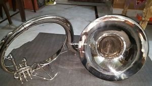 Big Sousaphone Silver Chrome Nickle  24''Sousaphone Free Case Box & Mouth Pc.