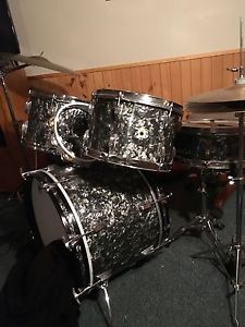 1960's Ludwig Black Diamond Pearl Full  Kit.