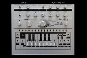 alu x0xb0x with 2VCO Mod % Digital Delay Mod