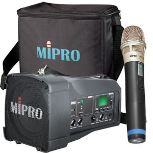 NEW - MIPRO Portable Sound System with Handheld Wireless Microphone & Bag