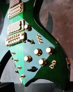 B.C.Rich Bich 10 String Trans Green Electric Guitar MOP Diamond Inlay w/HSC