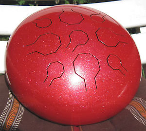 Double VibeDrum - Illusion Red Sparkle - Zinc Plated - Premium - Steel Drum