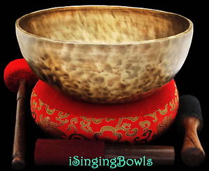 New Tibetan Singing Bowl: Jambati 11 7/8" Dia, Contemporary, G2 & D4. VIDEO