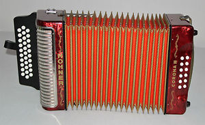 ♪♫ ♪ Hohner Corona III GCF Akkordeon rot Knopfakkordeon accordion Harmonika ♪♫ ♪