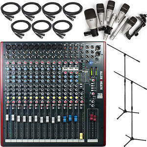 Allen & Heath ZED 16FX Mixing Console with Samson Drum Mic Kit, Cables & Stands