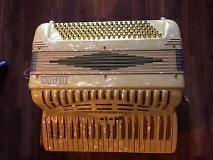 Vintage Titano 120 Button Accordion -w/ Case- Italy- Beautiful!!!