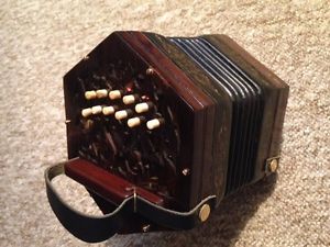Jeffries 22 Key Anglo Concertina, Restored, In Unusual (Original) B/F# Tuning