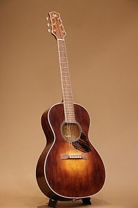 Randy Wood Guitars Parlor Flamed Maple 2013 Brown w/hard case F/S Guitar #R501