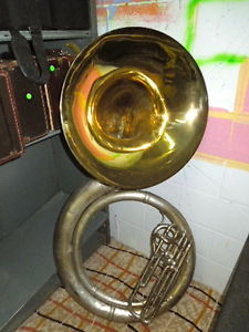 King BBb Silver Sousaphone with Gold wash Bell EX cond