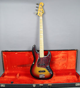 1974 Fender Jazz Bass Vintage American Sunburst Finish Electric Guitar w/OHSC