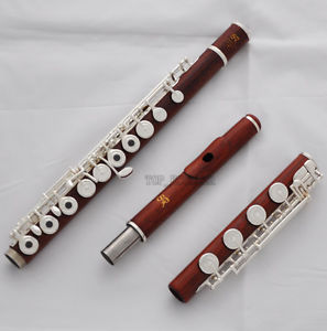 AAAAA Professional Rose Wooden Mahler Flute Bb Foot 18 Open Holes In Line New