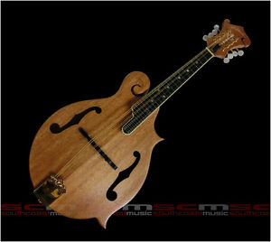 HAND CARVED SOLID MAHOGANY NASHVILLE MF60 "F STYLE" MANDOLIN IN HARD CASE