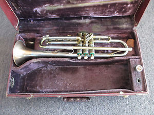 FE OLDS & SON TRUMPET HORN + HARD CASE - EARLY 1960'S FULLERTON CA - TRI COLOR!