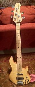 Lakland Skyline Deluxe 55-02 5-String Bass Natural Quilted Top Case/Strap Locks