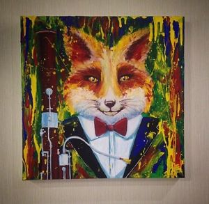 Music painting "Fox and Bassoon" ORIGINAL DINA KUTMAN