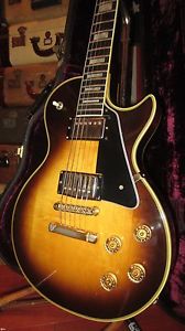 Vintage 1976 Gibson Les Paul Custom Electric Guitar Dark Sunburst w/ Orig Case