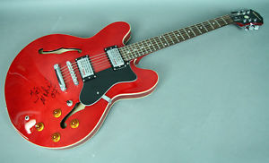 2006 Epiphone Dot Semi-Hollow Electric Guitar Cherry Red Autographed Taj Mahal