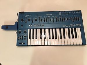 Roland SH101 Vintage Monophonic Synthesizer Rare Blue Color With Mod Grip