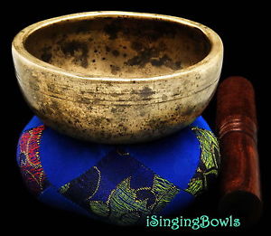 Antique Tibetan Singing Bowl:  Cup 4 7/8", circa 16th Century, G#5 & G#5. VIDEO