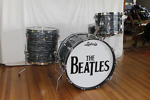 1966 Ludwig Black Oyster Pearl drum kit.  "BEATLES"