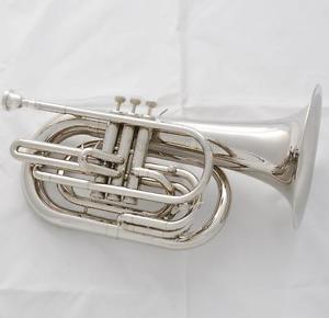 Professional High Grade Model Marching Baritone Siver nickel Bari Horn with Case