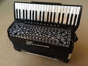 AKKORDEON ACCORDION ACCORDEON BORSINI VIENNA 414 120 BÄSSE 4 CHÖRIG REEDS
