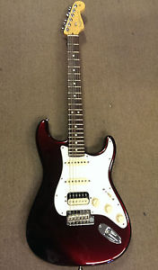 Fender American Standard Stratocaster HSS Shawbucker Guitar, Bordeaux Red, OHSC