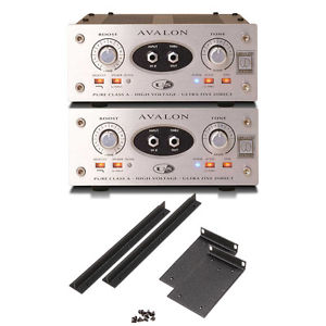 Avalon U5 High-Volt Studio DI Pre Amplifier pair w/ RM-2 Dual-Rack Mounting Kit